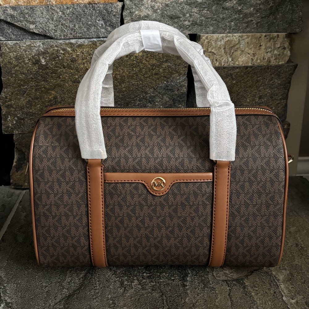 NWT Michael Kors Medium Logo Duffel Satchel - Picture 13 of 14